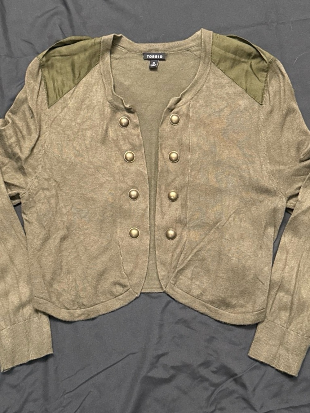 Torrid Olive Military-Style Double-Breasted Blazer